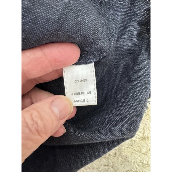 Garnet Hill Linen Sleeveless A Line Dress Raw Hem Pockets Women's 4 Minimalist - Picture 11 of 12